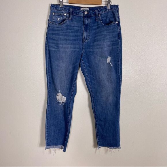 Madewell Denim - Madewell The High Rise Distressed Slim Boy Jeans